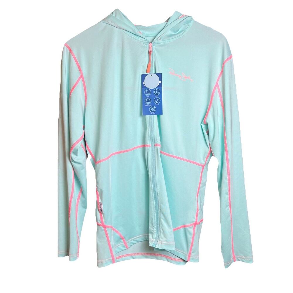 Panama Jack UPF 35+ Fitted Long Sleeve Stretch Hoodie Zip Jacket Women's Large